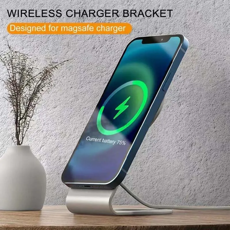 For Magsafe Phone Wireless Charger Holder Magnetic Mount For iPhone 13 12 Pro Max Mini Fast Charging Aluminium Alloy Desk Stand