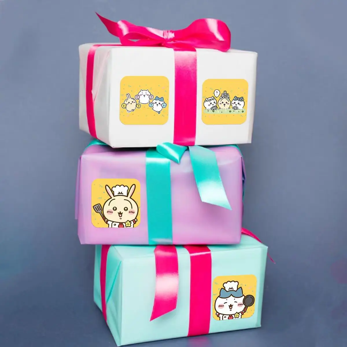 500Pcs /Roll Kawaii Chiikawa Usagi Tape Stickers Cute Hachiware Reward Student Handbooks Laptop Decorative Stickers Gifts Toys view 5