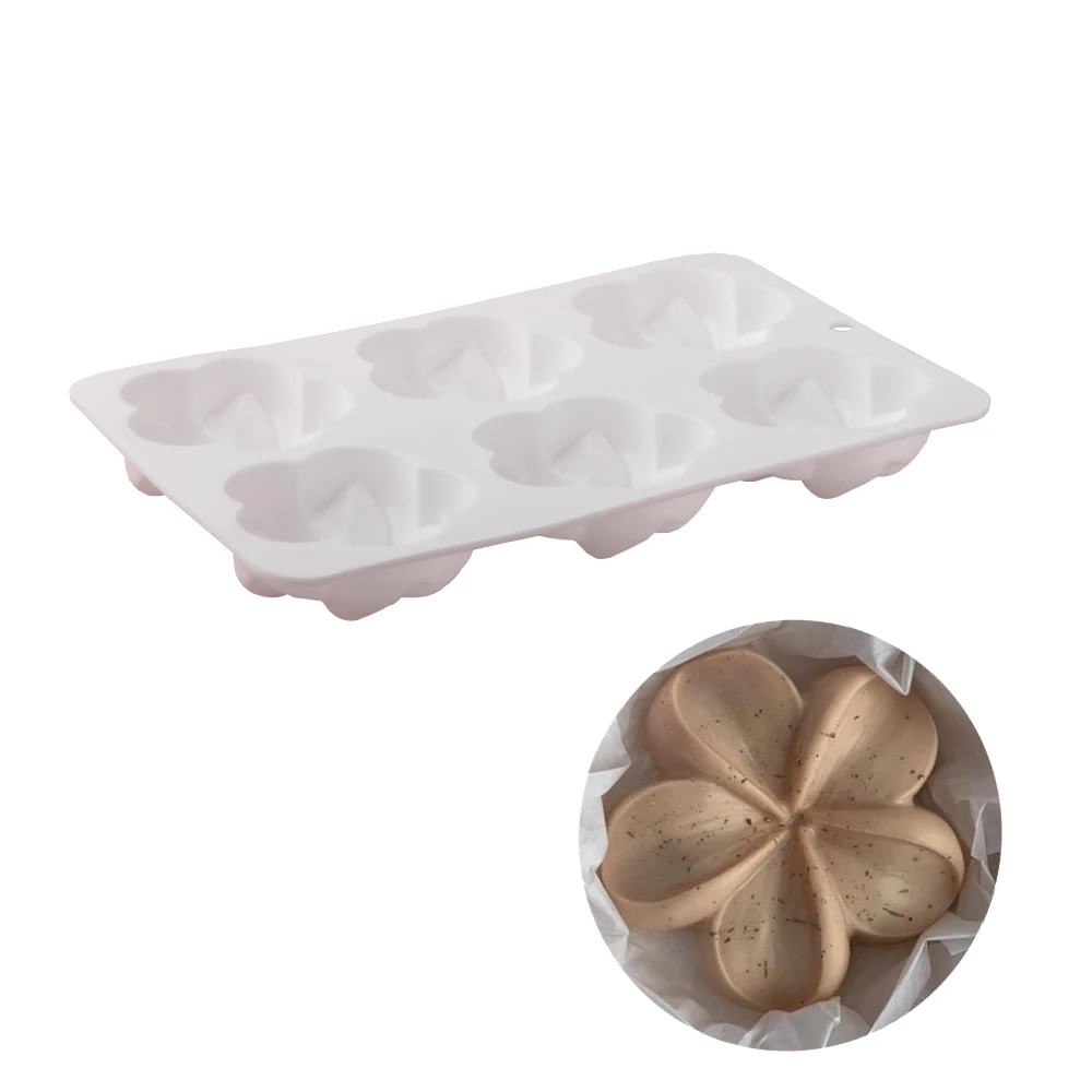 6-Cells Five Petal Flower Shaped Mousse Cake Baking Mold Silicone Cake Mould Chocolate Mold Biscuit Mold Kitchen Bakeware
