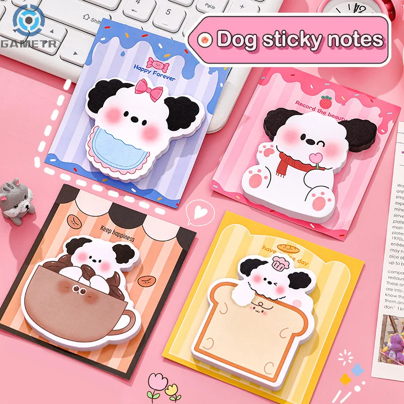 30 fogli Kawaii Animal Sticky Notes Dog Memo pad To Do List Planner Sticker blocco note cancelleria per studenti forniture per ufficio scolastico