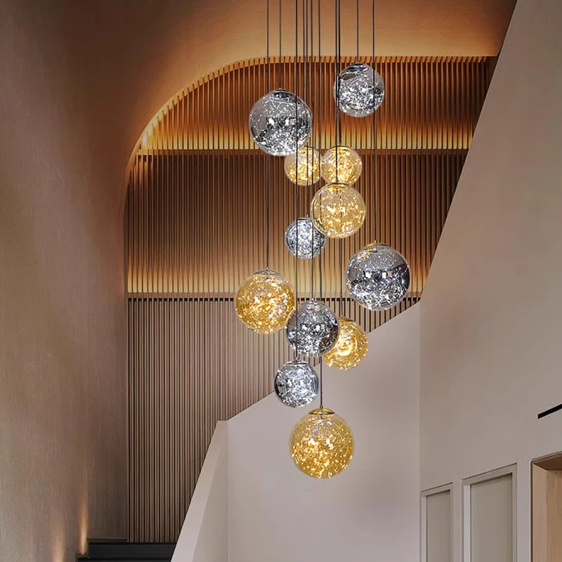 Modern Nordic Stair Chandelier, Lâmpadas de teto simples, Lustres LED suspensos para sala de estar, Luz interior