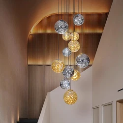 Lampadario moderno per scale Lampadari nordici di lusso semplici Lampade da soffitto a sospensione Lampadari a led per la luce interna del soggiorno