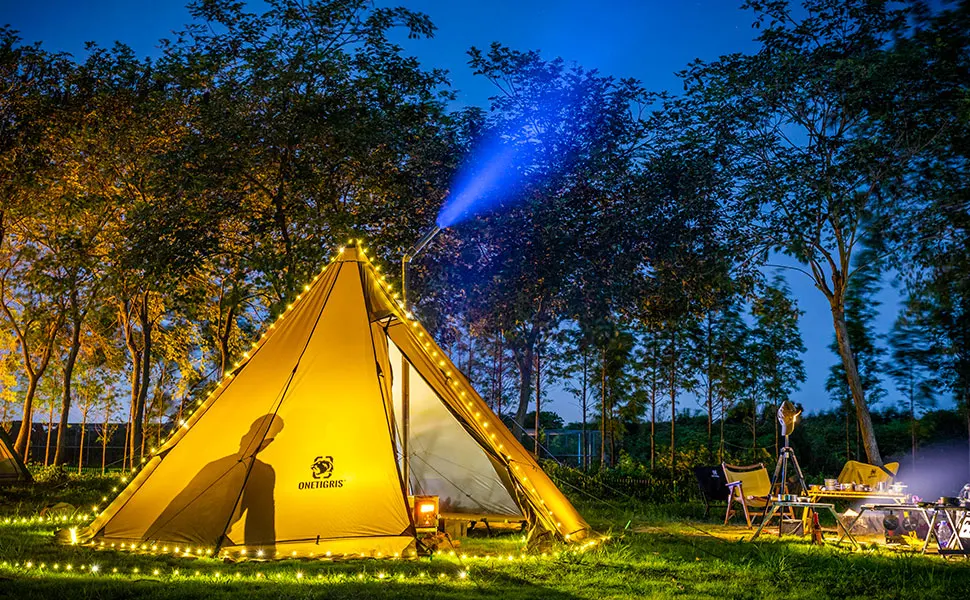 OneTigris Rock Fortress Hot Tent mit Ofenrohranschluss 3000mm 4-Jahreszeiten 4-6 Personen Tipi-Zelte für Camping, Backpacking, Angeln, Wandern – Detail 9