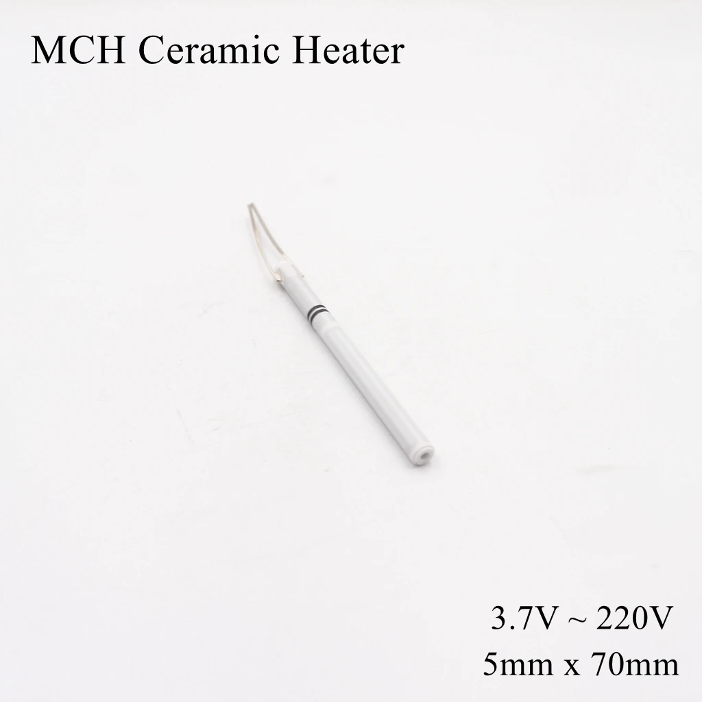 φ 5mm x 70mm 5V 12V 110V 220V MCH High Temperature Ceramic Heater Tube Alumina Electric Heating Rod Duct Pipe HTCC Metal Dry