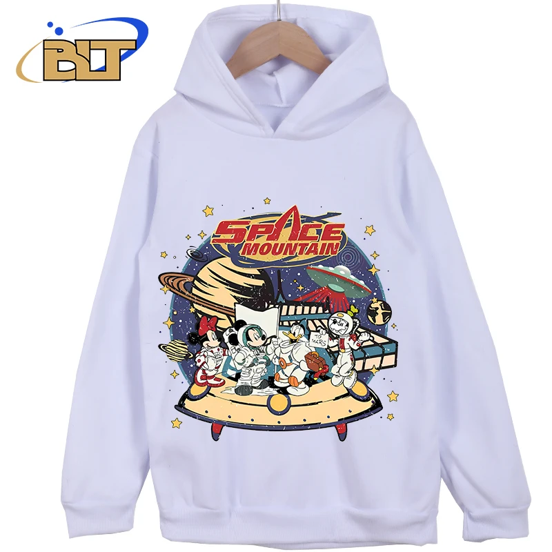 Space Mountain To Mars Disney Magic Kingdom printed kids hoodies children's sports sweatshirts casual tops for boys and girls