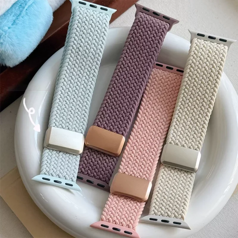 Nylon Band For Apple Watch Strap 44/46mm 45mm 42mm magnetic buckle Bracelet iWatch series se 12 11 10 7 5 6 8 9 Ultra 4 3 49mm
