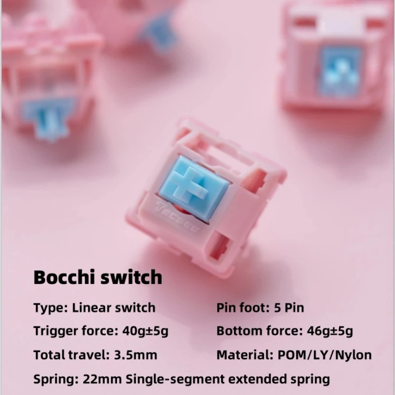 Imagem -02 - Zaku Bocchi Linear Pin Pom Switches Interruptores Faça Você Mesmo Personalizados Hot-swap Gmk67 Anne Kit de Teclado Pro