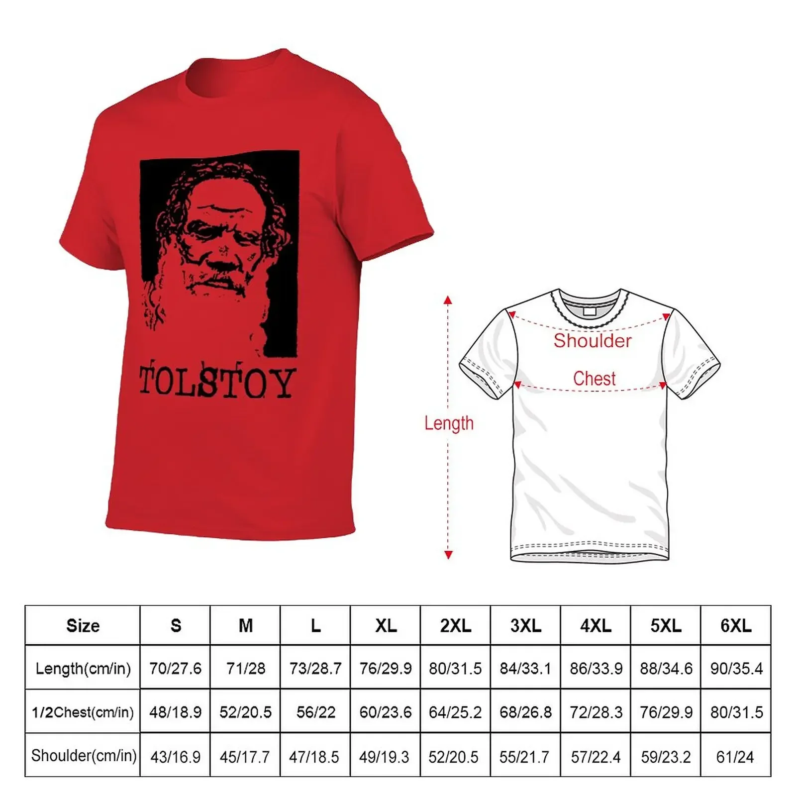 LEO TOLSTOY T-Shirt customizeds blanks cute tops mens graphic t-shirts hip hop