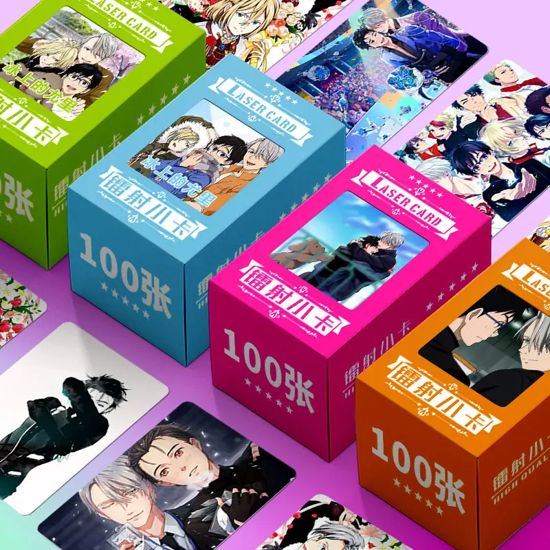 Yuri!!! on Ice Manga Laser Lomo Card Album Comic Characters Photocard Fans Collection Cards 100 Pc/set