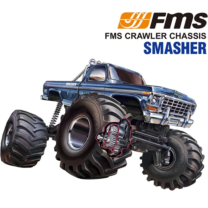 FMS Hobby Model 124 FCX24 Max Smasher V2 4WD Monster Pickup Truck RTR Radio Control Climbing Car Ready to Run