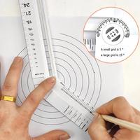 Portable Folding Geometric Drawing Ruler Math Measuring Tool for School Office Geometry Template Angle Measuring Drafting Tool