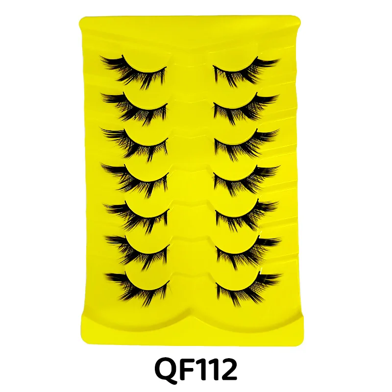 Stabiles Angebot an falschen Wimpernfabrik, 7 Paar dicke Naturwimpern