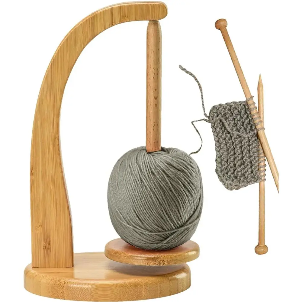 Rotatable Yarn Holder Wooden Handmade Yarn Spinner Magnetic Levitation Crocheting Yarn Ball Storage Rack Knitting Accessories