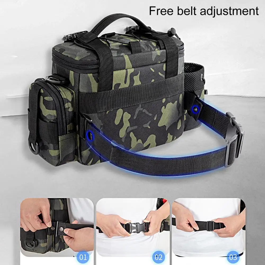 Useful Fishing Lure Bag Adjustable Lure Waist Bag Hangable Rod Winter Outdoor Lure Waist Fishing Bag Multifunctional