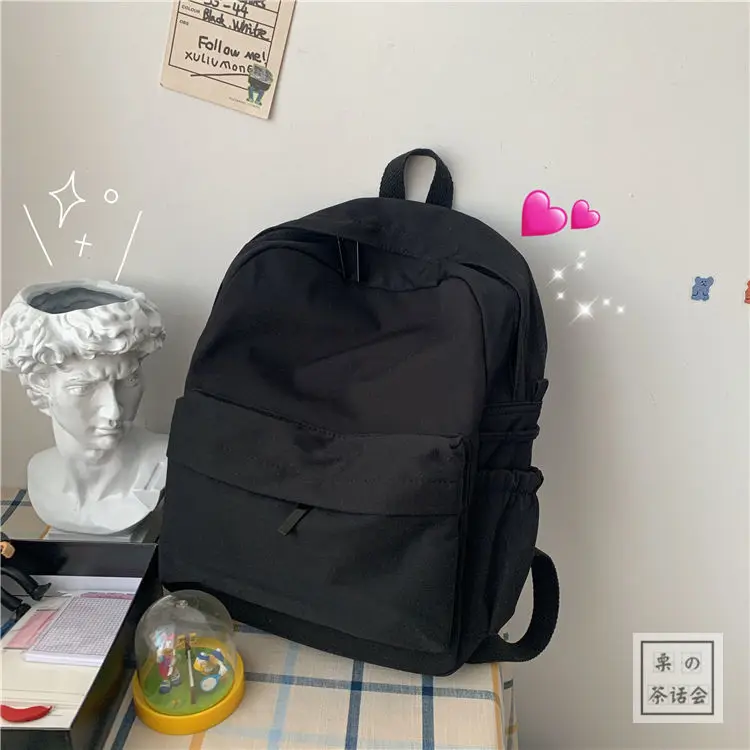 Mochila de Nylon impermeável para mulheres, bolsa de viagem feminina, mochila para adolescentes, cor sólida Bookbag, alta qualidade, novo