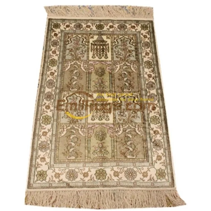 Exquisite Silk Persian Rug Bedroom Turquoise Oriental Hand Knotted Carpet