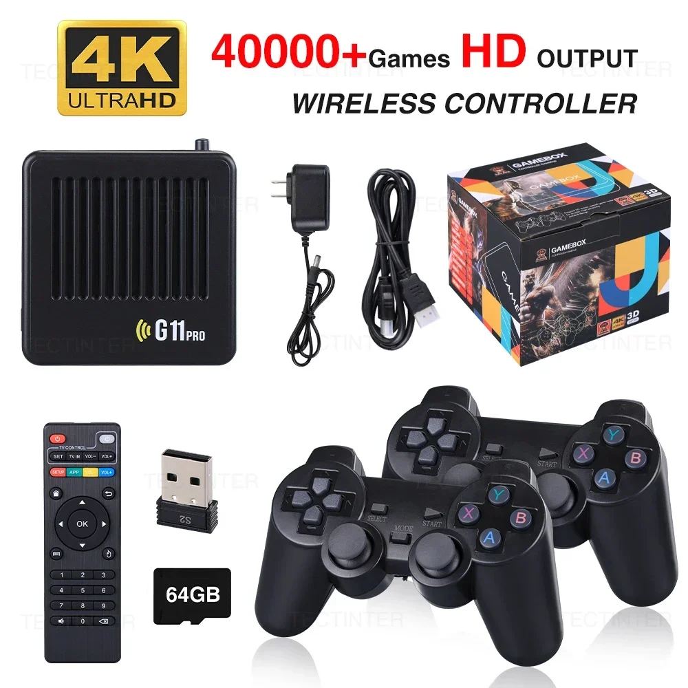 G11 Pro Video Game Box Console Dual System TV Box Game Console 64G/128G/256G 4K Output Built in 60000 Games for Android 9.0