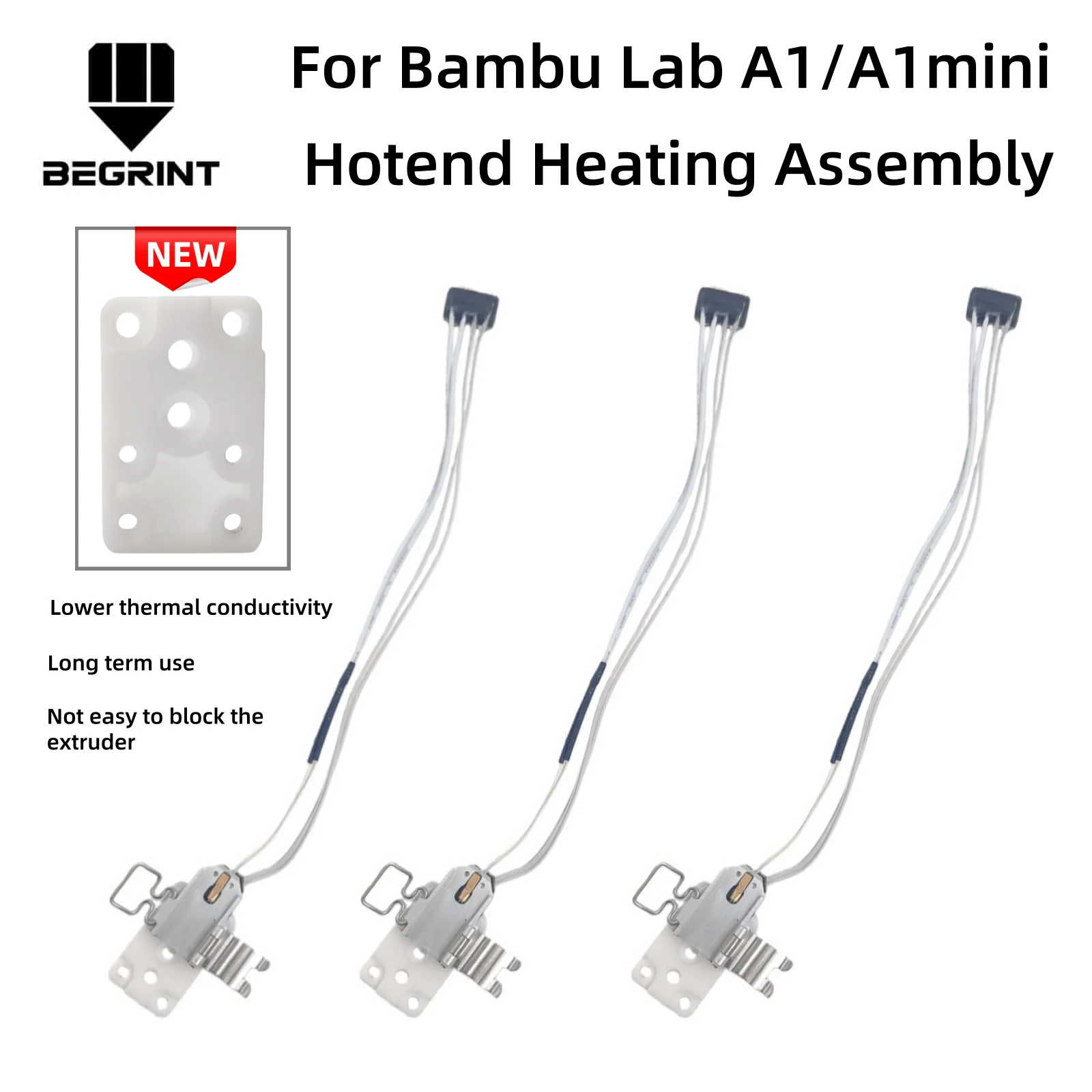 

For Bambu Lab A1 Hotend Upgraded Heating Assembly High temperature resistance Bambulab A1 Mini Hotend Mounting Accessories