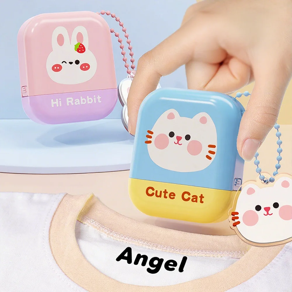 

Милый мультяшный детский именной печать для студентов, вымытая не выцветающая ткань и текстильные штампы, сделай сам, для детей, штамп с именем, подарок