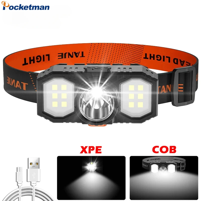 

Strong Light LED Headlamp USB Rechargeable Water Proof Head Flashlight 3 Mode Outdoor Camping Adventure Fishing Head Light Torch