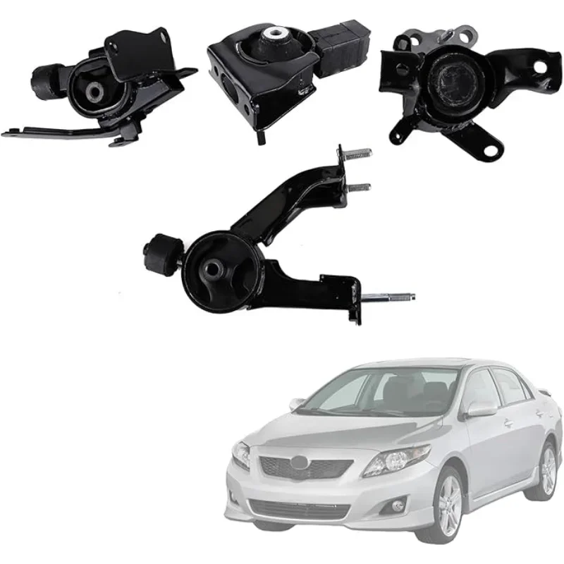 

4 шт. надежная опора двигателя, совместимая с Toyota Corolla 1.8L 2009-2013, набор креплений двигателя A62022 62039 9390 EM-9390