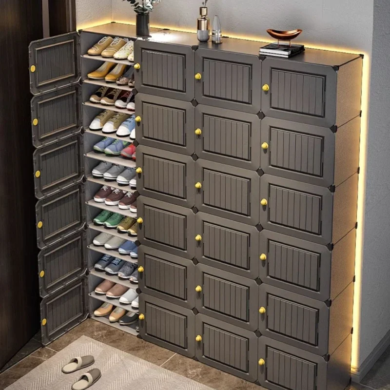 Shoe Rack Organizer Furniture Hard Shoe Furniture Show Rack Organizer Vertical Space Saving Living Room Shoerack Modern Cabinet