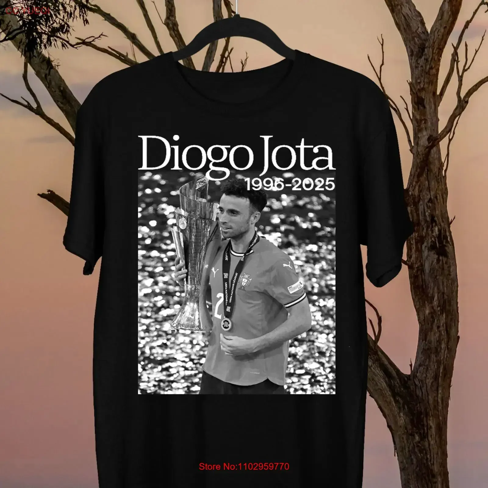 Nouveau T-shirt vintage Diogo Jota 1996-2025 « Merci pour les souvenirs » pour homme, légèrement respirant, polyvalent, effet délavé TMB5480