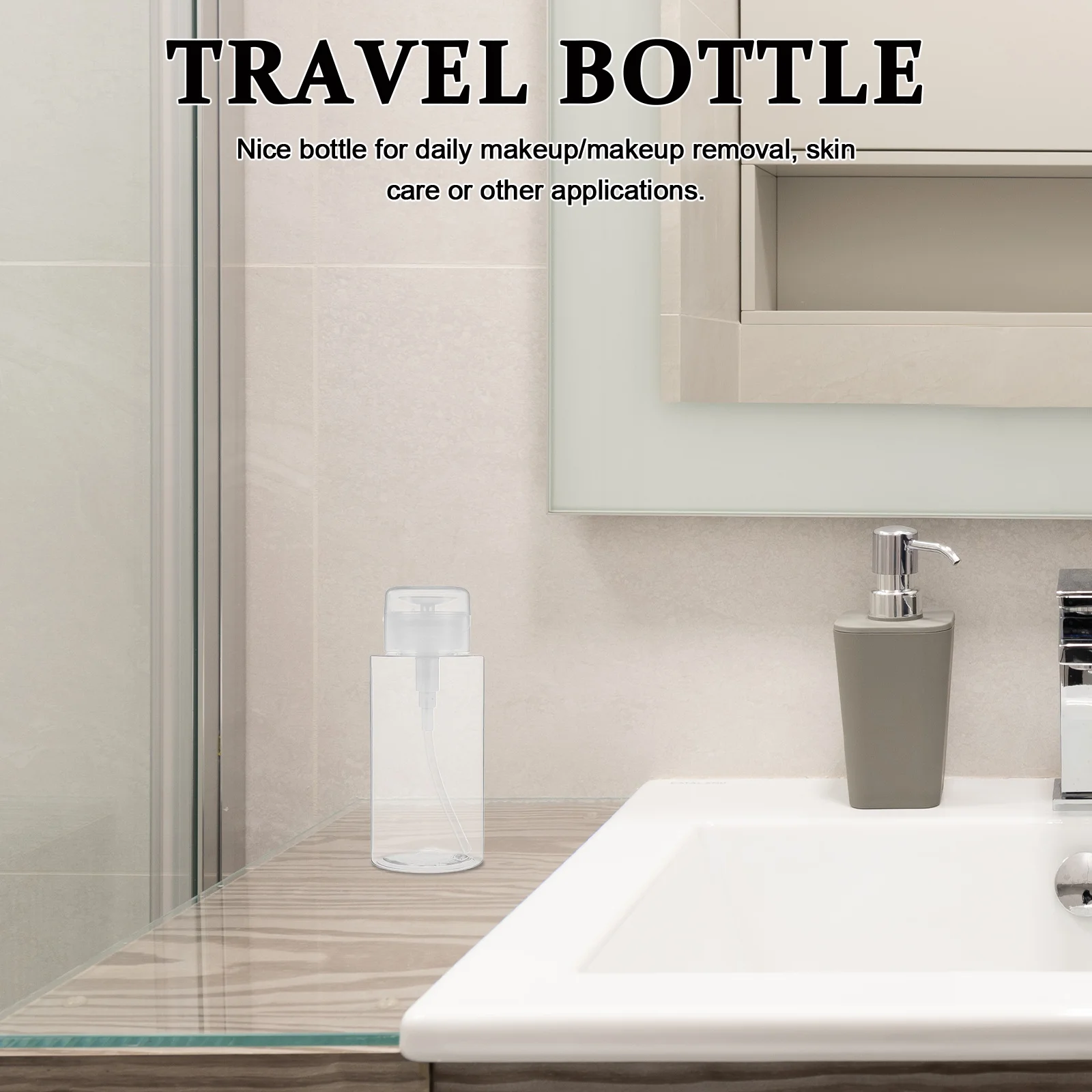 1 個メイク落としボトルペットプラスチック耐久性のあるプレスポンプボトル 300 ミリリットル旅行容器トナーローションスキンケア用