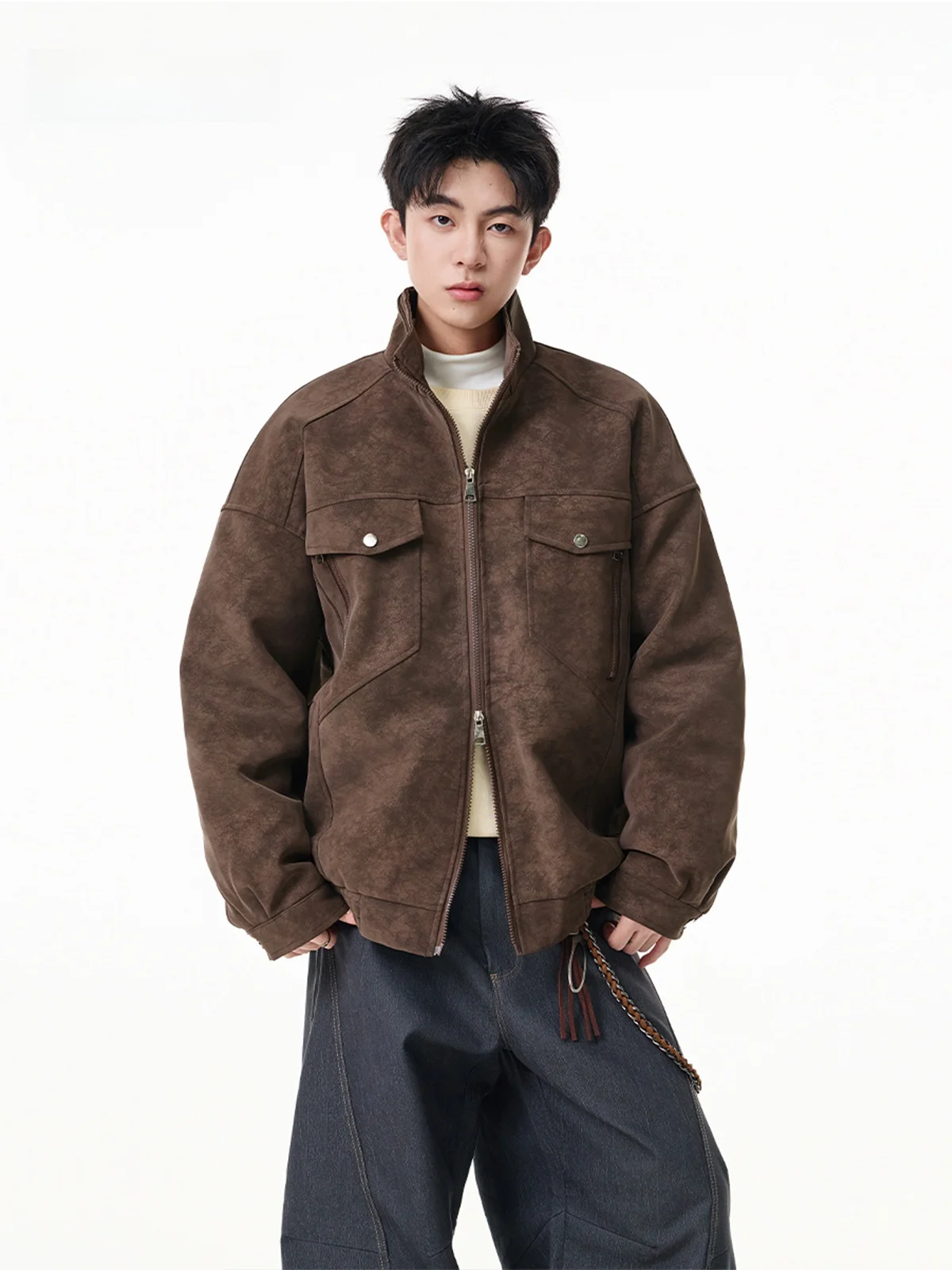 

Американская утепленная куртка-косуха из хлопка с замшевым воротником для мужчин и женщин, зимняя, в стиле Cleanfit