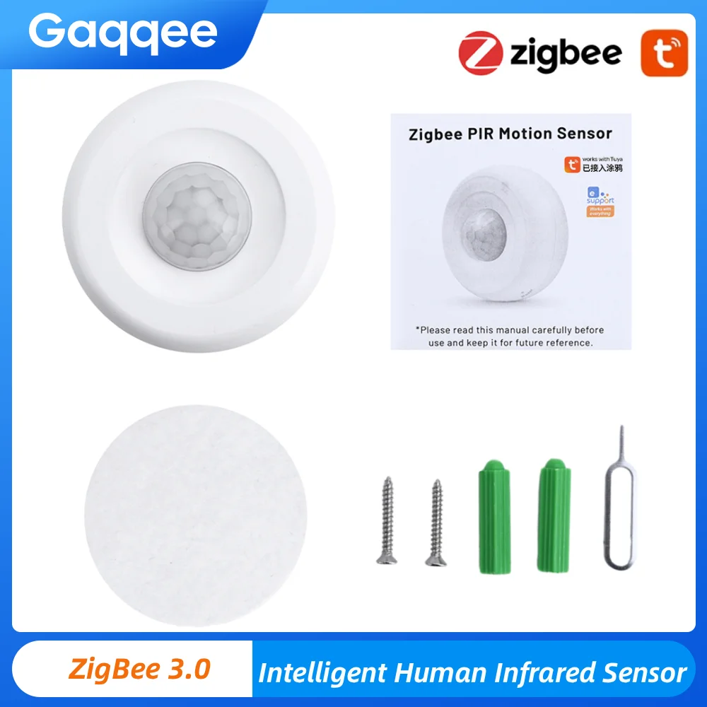 

Tuya Zigbee 3.0 PIR Sensor Smart Home Automation Device with 360 Degree Detection Compact Design WiFi Motion Sensor