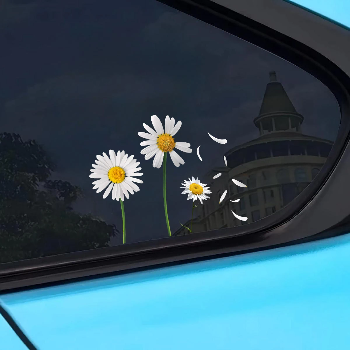 1pc car stickers daisy petals falling for car body scratches masking laptop refrigerator daisy cute and fun decorative stickers
