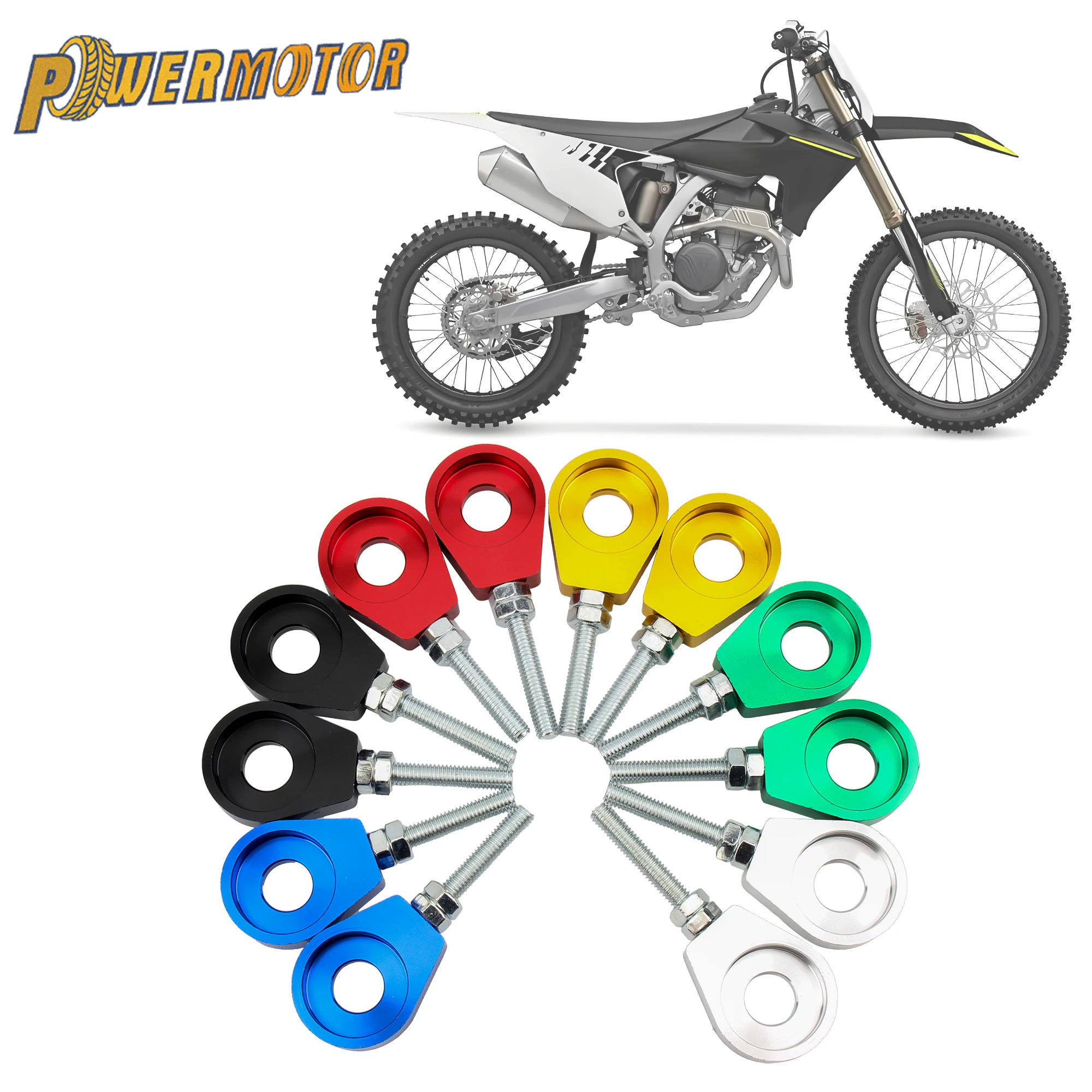 

12mm 15mm Motorcycle Dirt Pit Bike Chain Tensioner Adjuster Rear Wheel Axle Hole 110cc 125cc 140cc Motorbike Modification Parts