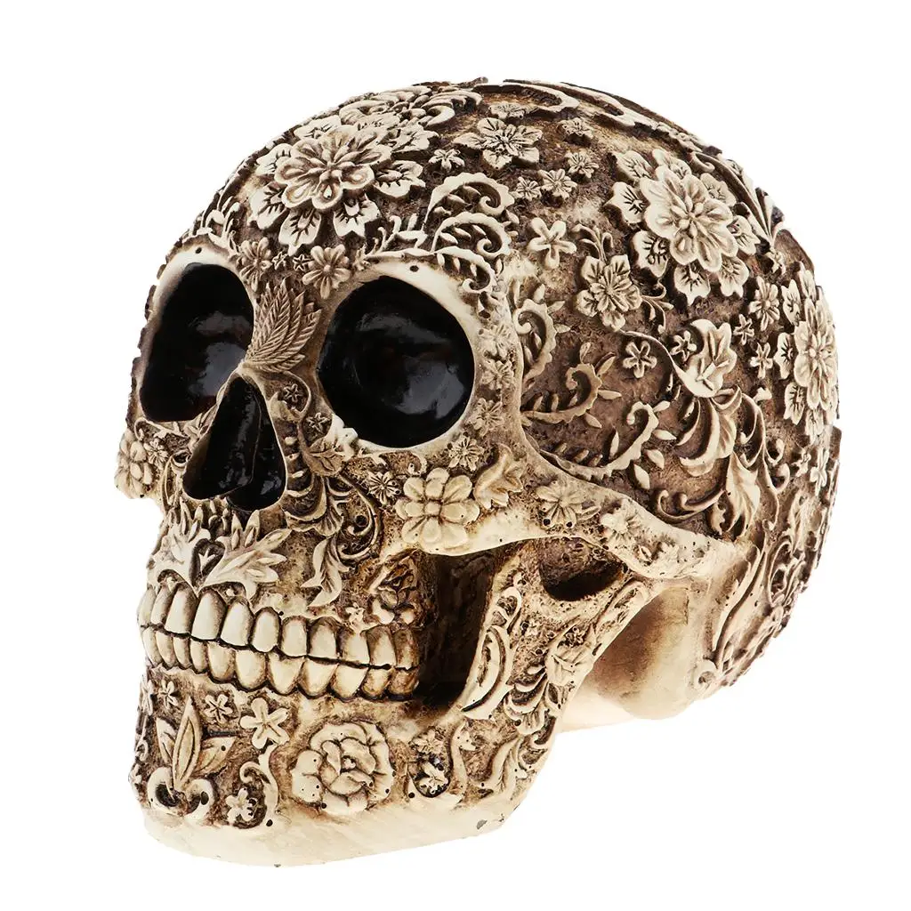 

Halloween Supply Prop Decoration Realistic Resin Human Skull Model Statue