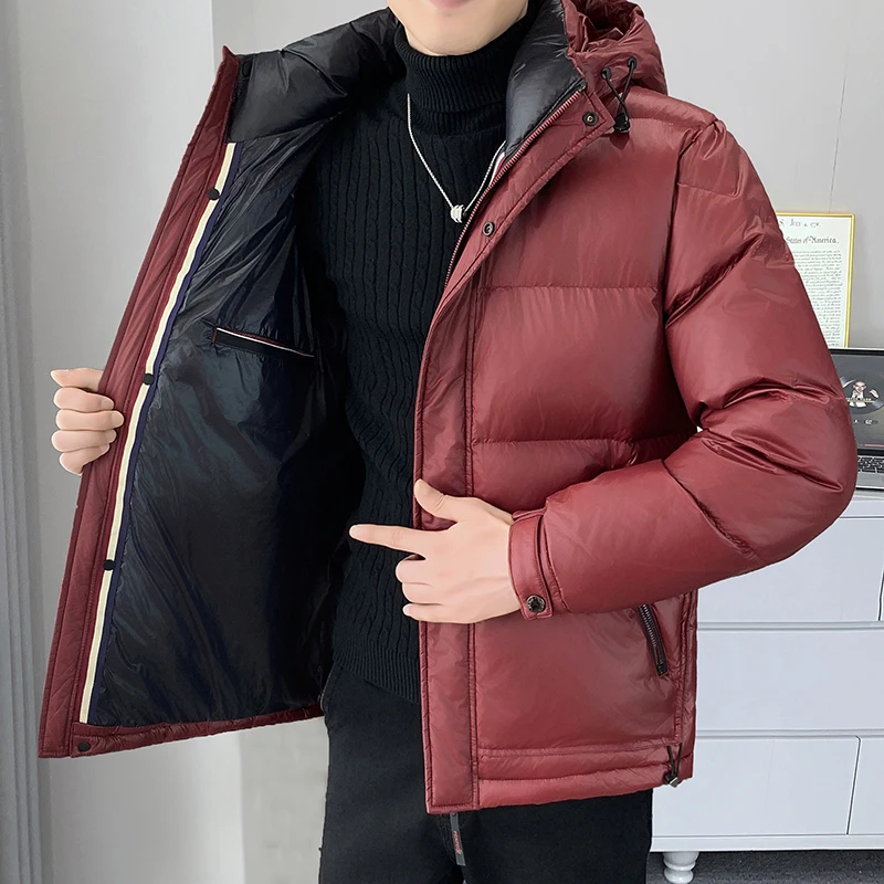 

High Quality Men's Warm Hooded 90% White Duck Down Jackets 2025 Winter Windproof Puffer Coat Outwear Thicken Padded Top Clothing