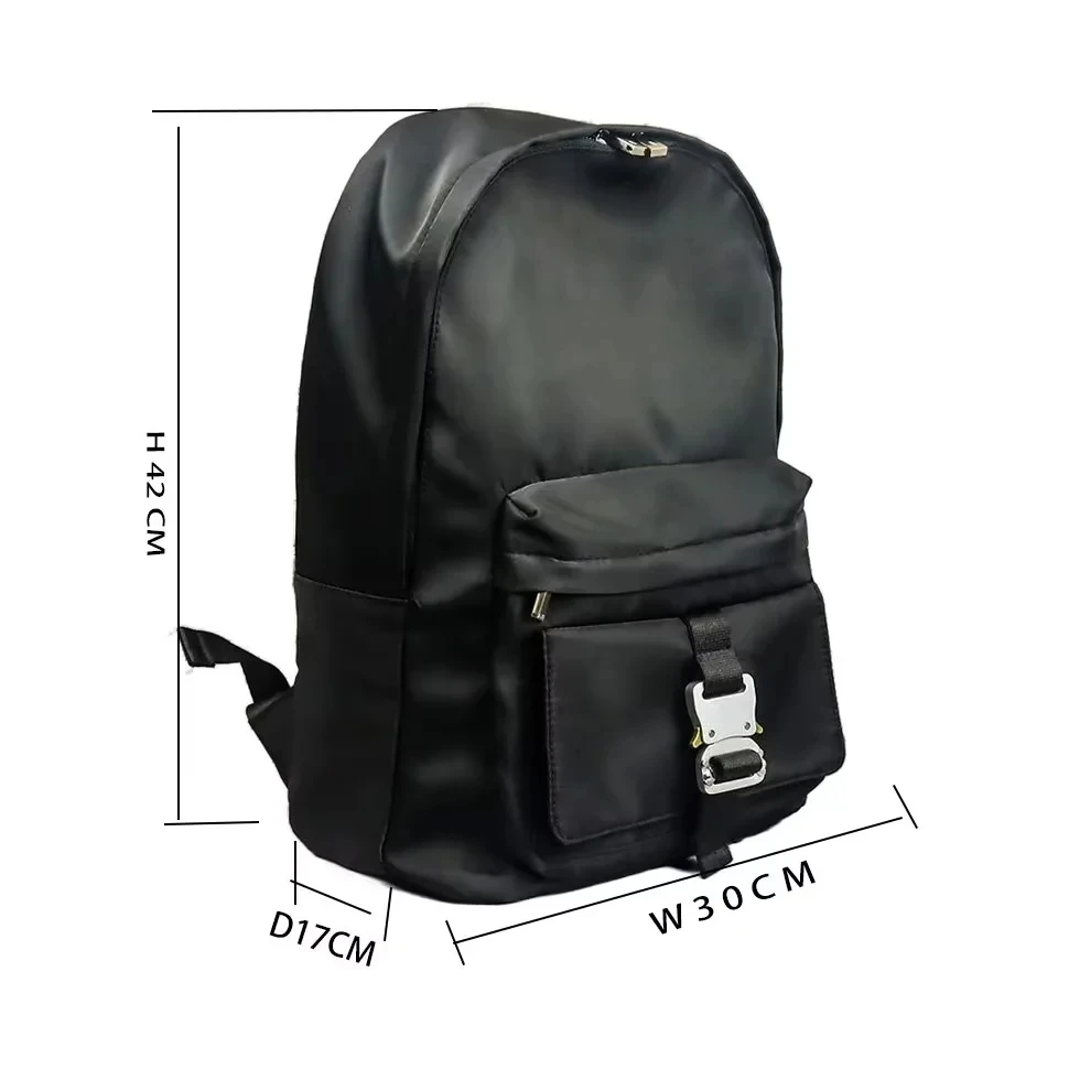 High Quality 1017 ALYX 9SM Computer Backpacks Casual Buckle Closure Nylon Big Capacity Women's Men's Alyx Black Function Package