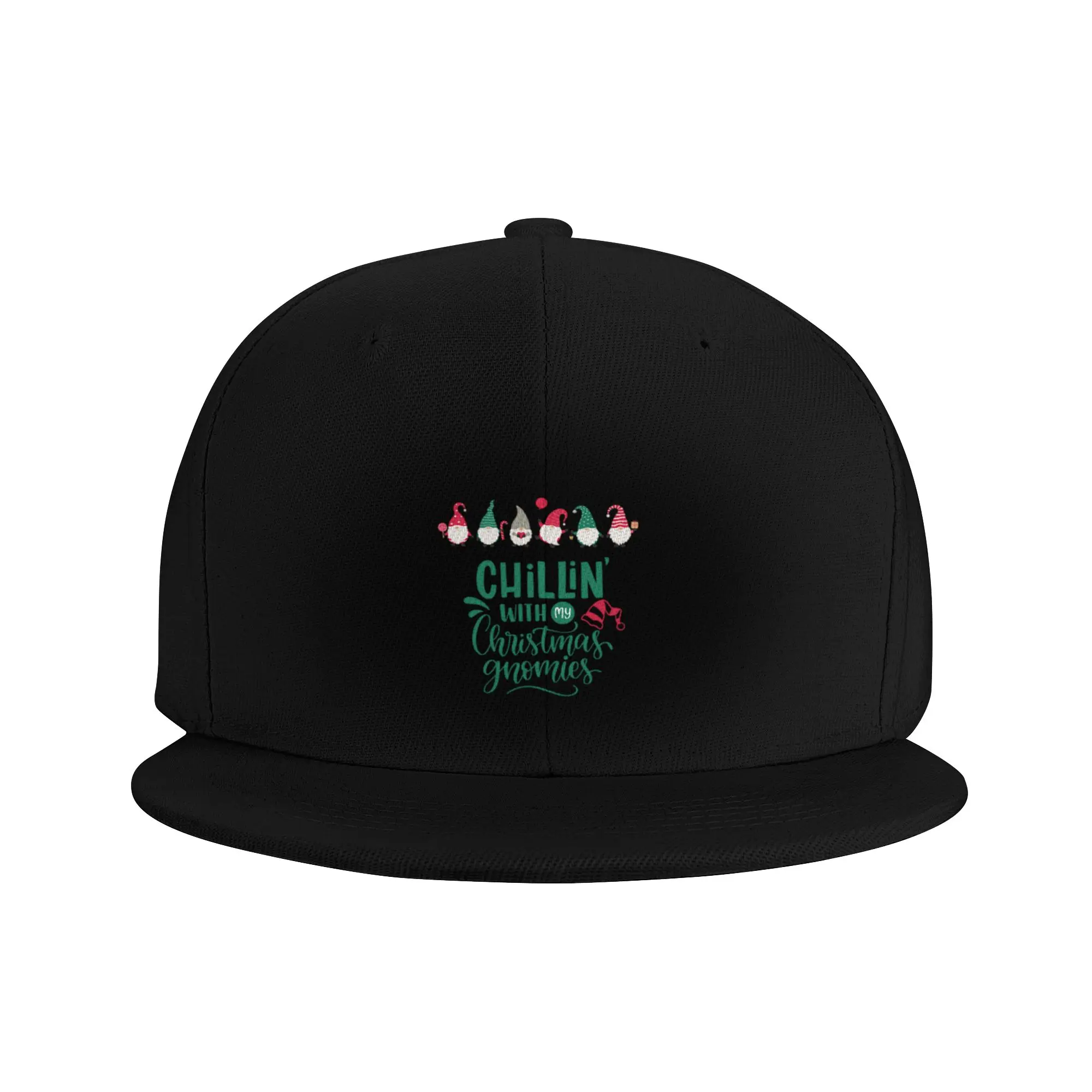 Fashion Chillin wit my Christmas Gnomies Flat Brim Sun Hat  Easy To Clean Sport Cap