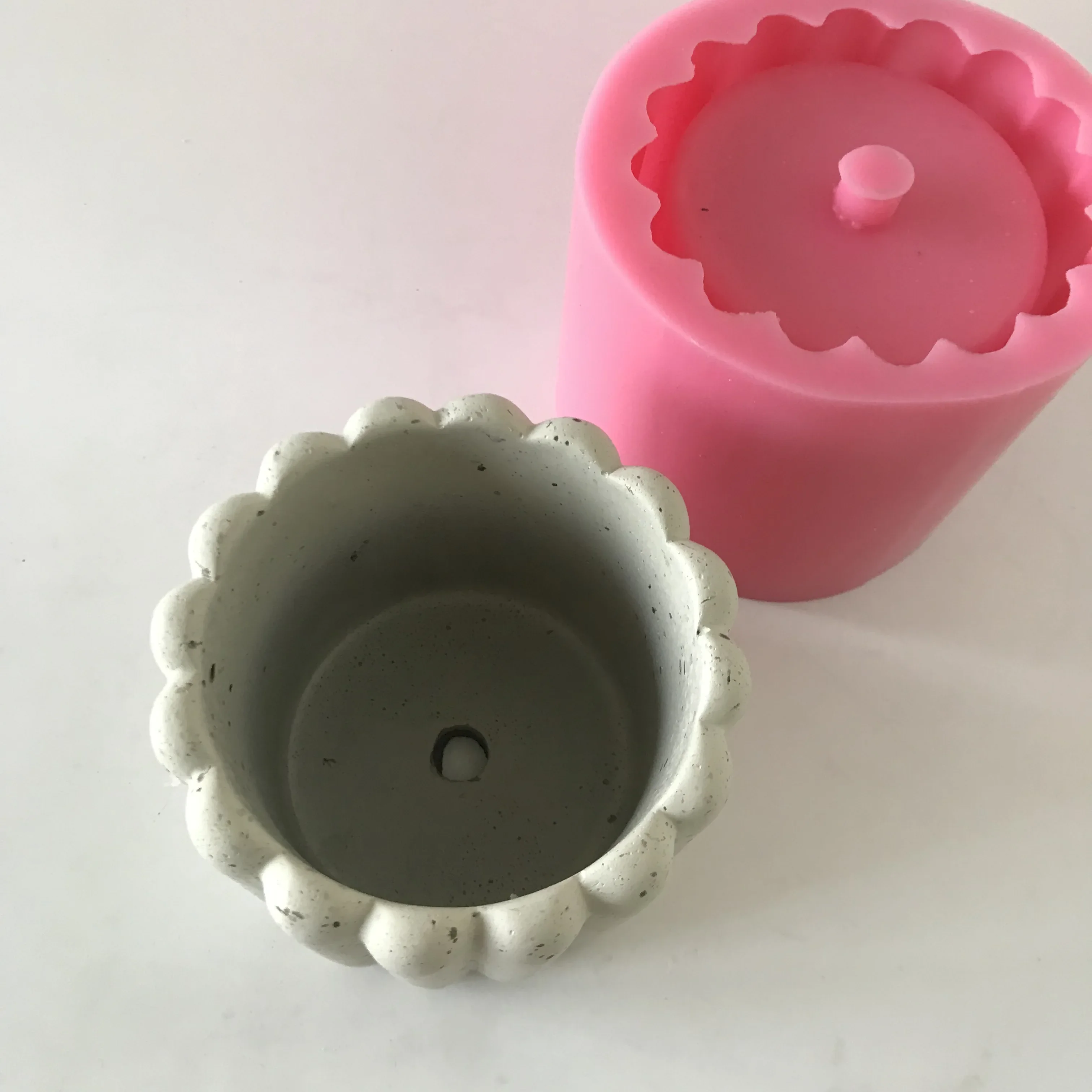 Silicone Flower Pot Molds, 3D Round Plaster, Resin Craft, Vase Planter, Candle Holder Mould