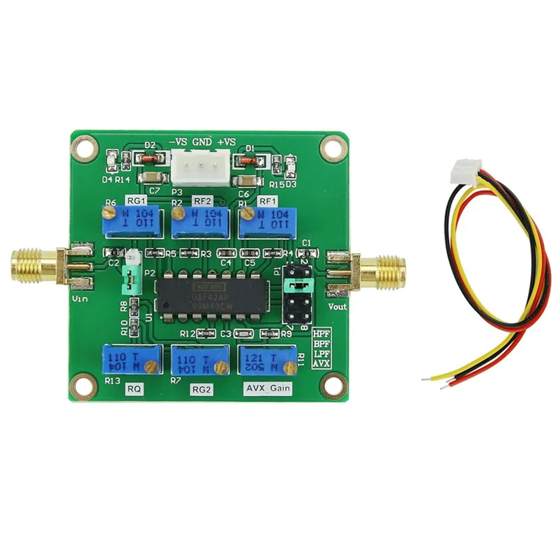 B68C UAF42 High Pass Low Pass Band Pass Active Filter Adjustable Frequency Gain Q Value Universal Filtering Board