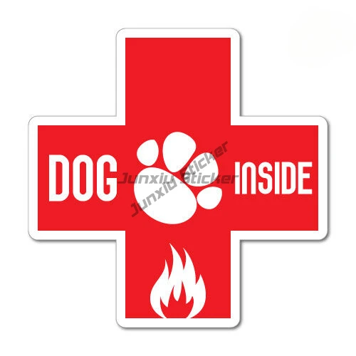 Dog Inside Fire Emergency Sticker Decal Stickers Pet Art Laptop