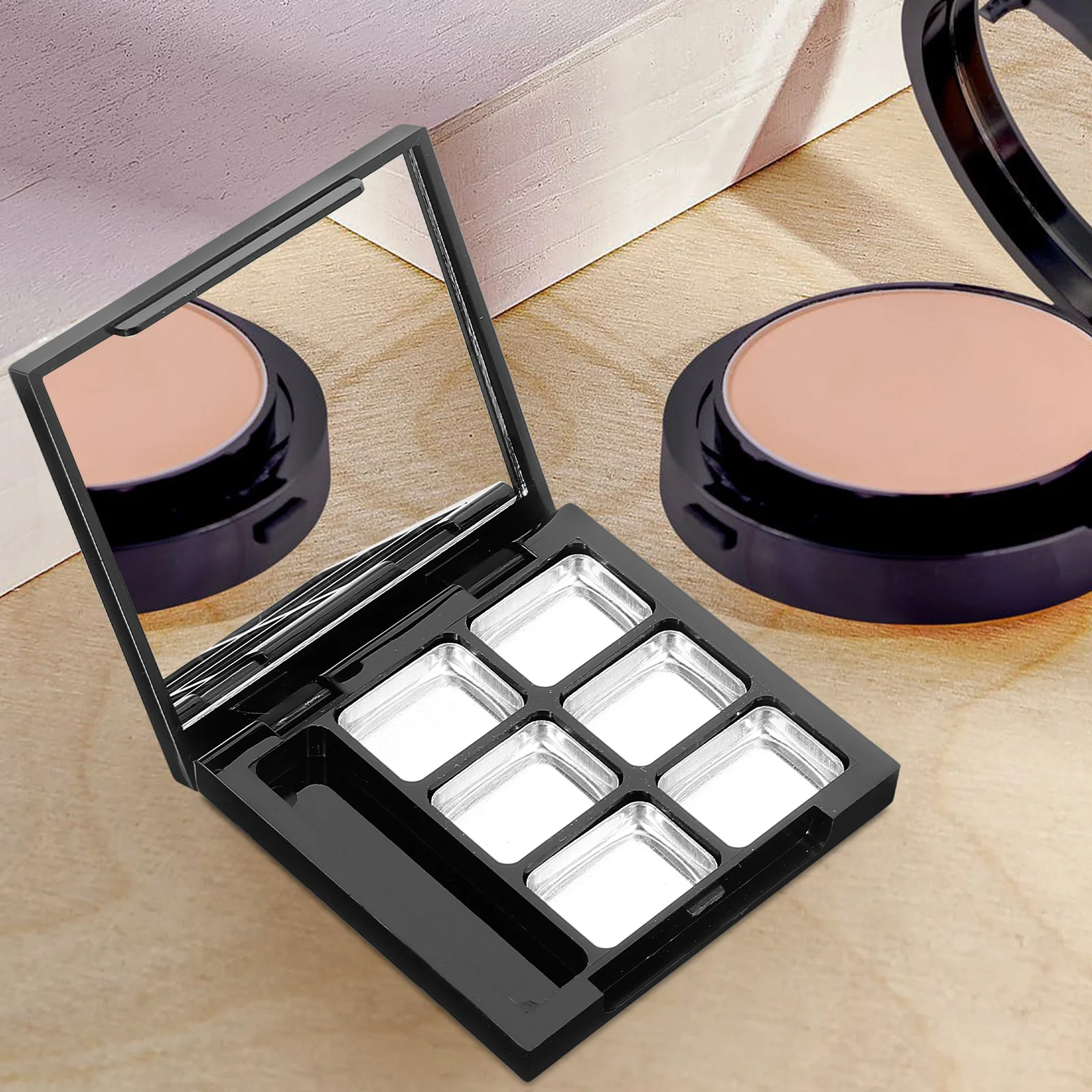 

1 set Refillable Empty Eyeshadow Case Compact Blush Palette Container Makeup Storage Box Light Weight Wear Resistant DIY Sub Box