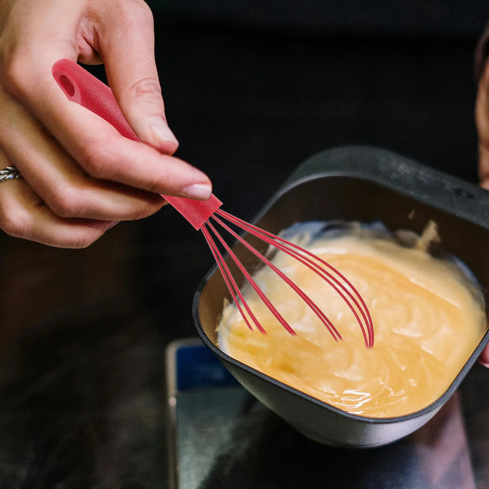 10 Inches Non-Slip Egg Whisk Silicone Balloon Mixer Kitchen Utensil for Beating Stirring Whipping Cream Egg Frother