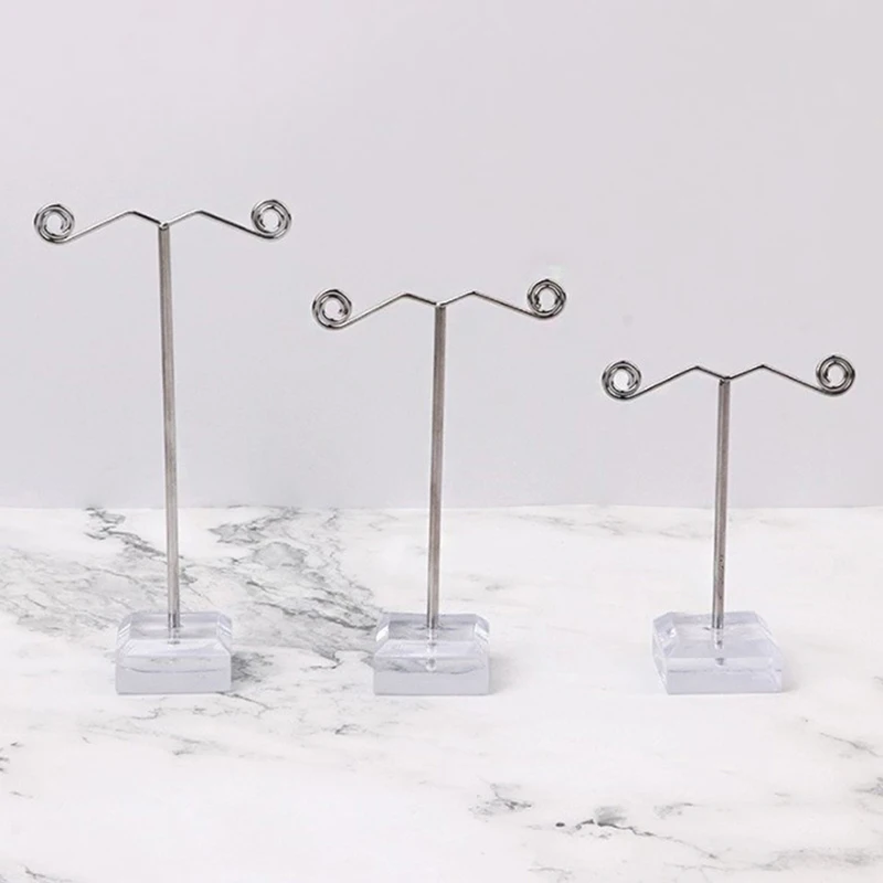 Metal Jewelry Display Stand Black Clear Acrylic Stud Earring Holder Hook Hanger Counter Case Jewelry Organizer Bouches Ornament - view 6