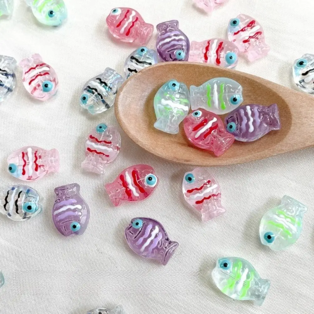 10 قطعة/المجموعة اليدوية الحرفية الأسماك الصغيرة الخرز الملونة 3D الأسماك شكل فاصل فضفاض الخرز لطيف الكرتون صنع المجوهرات المواد