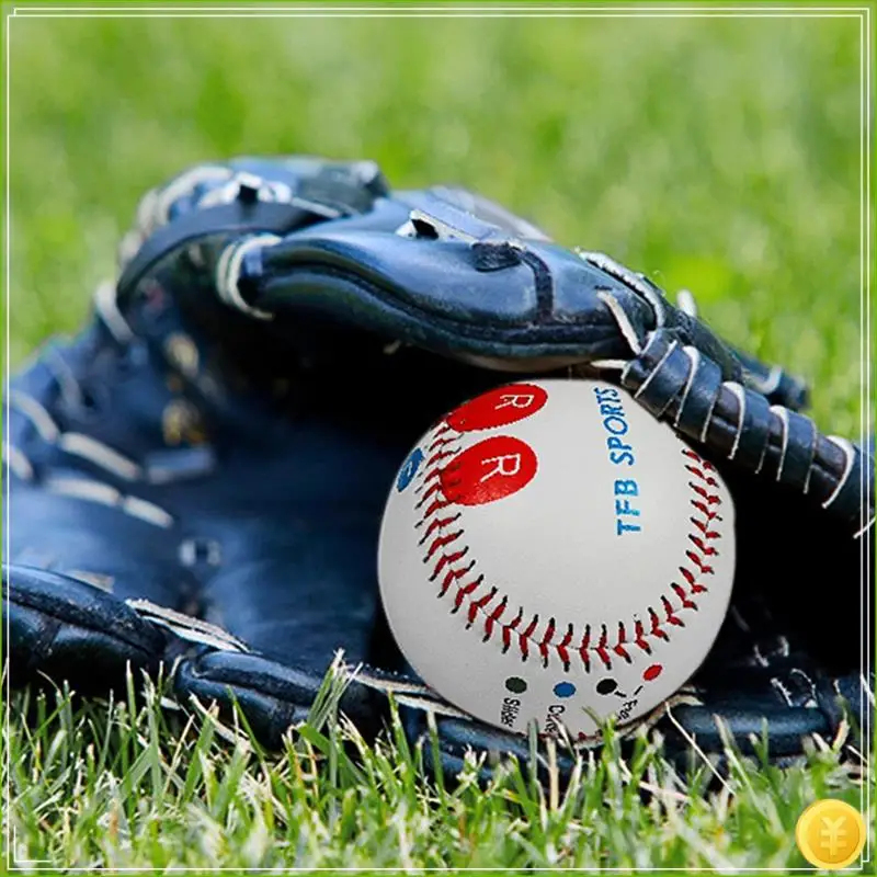 NEW-9 Inch Standard Baseball With Finger Placement Markers Soft Baseball Non-Slip Finger Print Design