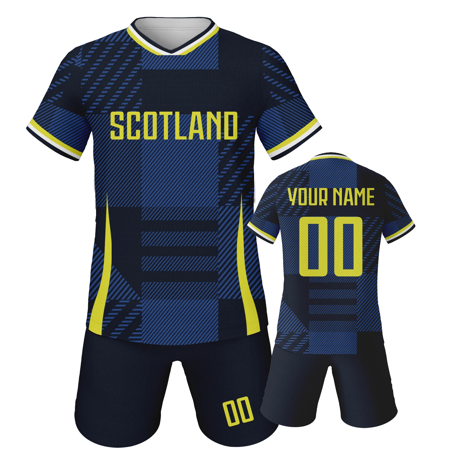 

Scotland Soccer Jersey Custom Kids Personalized Football Kit with Name and Number Youth Team Outfit Quick-drying Tracksuit 3-14Y