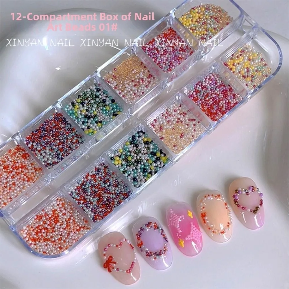 Hot Vintage Mini Beads Nail Charms Round Colorful Dopamine Nail Art Decorations Metal Micro Steel Balls For DIY Manicure Nails