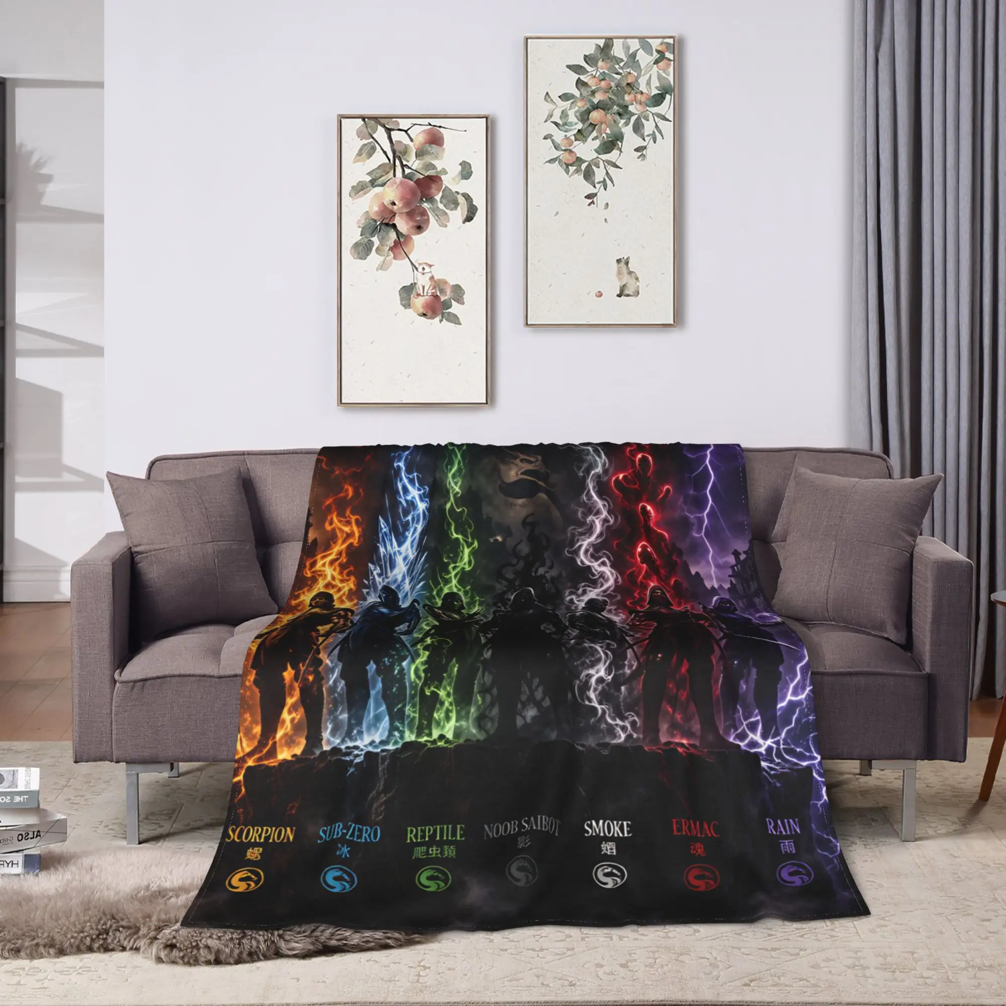 M-Mortal Kombat  Blanket Quality Warm  Bedding Throws Winter Travel Office Couch Bed Fluffy Bedspread