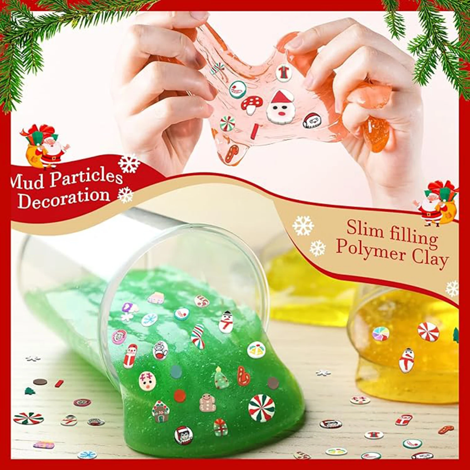 40 g Weihnachts-Polymer-Ton-Scheiben, Epoxidharz-Füller, niedliche Schneeflocke, Urlaub, Schleim, Materialien, DIY, Basteln, Maniküre-Zubehör – Detail 20