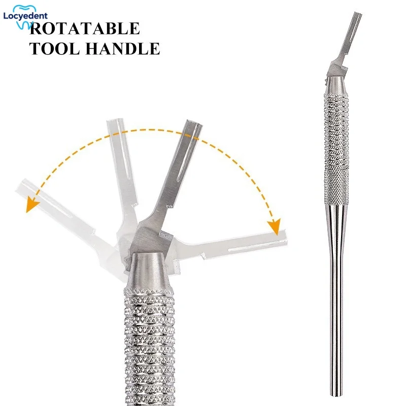 

Dental Adjustable Scalpel Handle 180° Rotatable Stainless Steel Surgical Knife Holder Oral Implant Dentistry Instrument