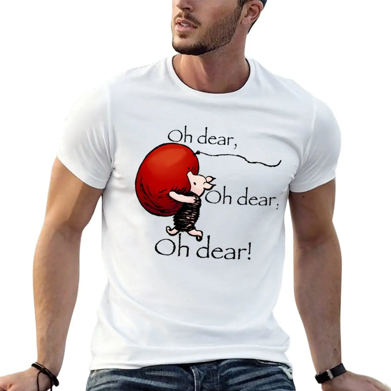 Oh dear Piglet! T-Shirt Active Sports Short Sleeve Cotton Shirt
